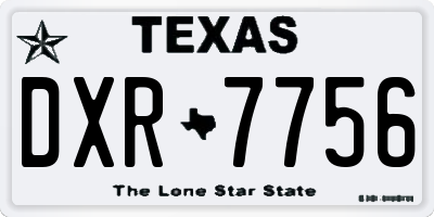 TX license plate DXR7756