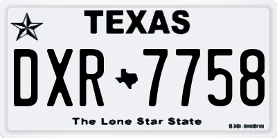 TX license plate DXR7758