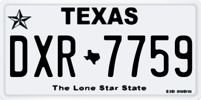 TX license plate DXR7759