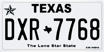 TX license plate DXR7768
