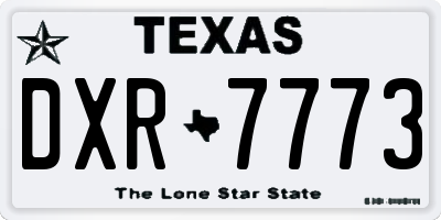 TX license plate DXR7773