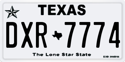 TX license plate DXR7774