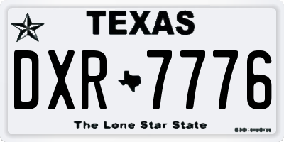 TX license plate DXR7776
