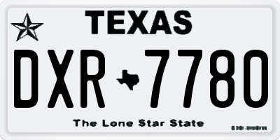 TX license plate DXR7780