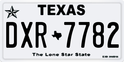 TX license plate DXR7782