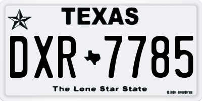 TX license plate DXR7785