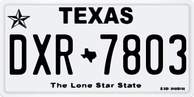 TX license plate DXR7803