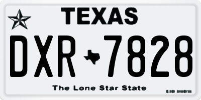 TX license plate DXR7828