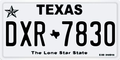 TX license plate DXR7830