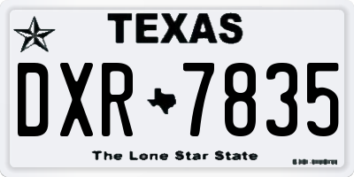 TX license plate DXR7835