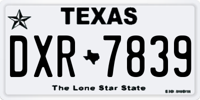 TX license plate DXR7839