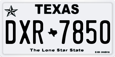TX license plate DXR7850