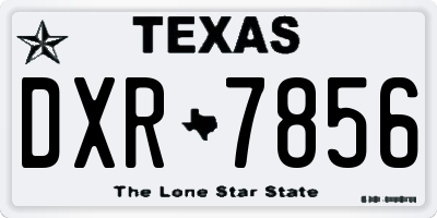 TX license plate DXR7856