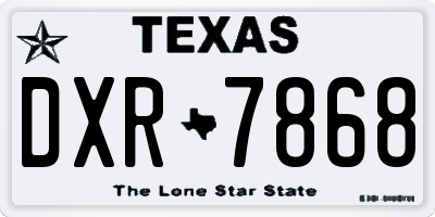 TX license plate DXR7868