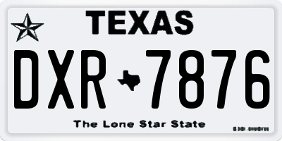TX license plate DXR7876