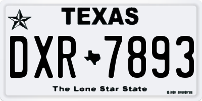 TX license plate DXR7893