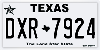 TX license plate DXR7924