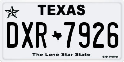 TX license plate DXR7926