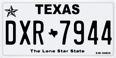 TX license plate DXR7944