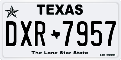 TX license plate DXR7957