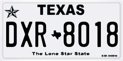 TX license plate DXR8018
