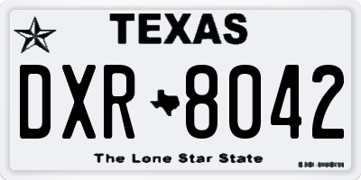 TX license plate DXR8042