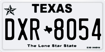 TX license plate DXR8054