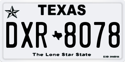 TX license plate DXR8078