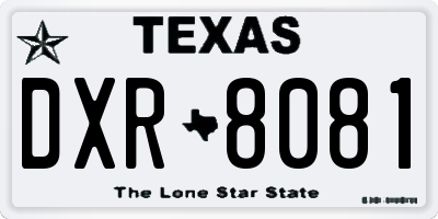 TX license plate DXR8081