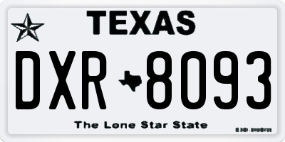 TX license plate DXR8093