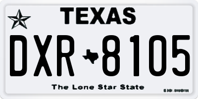 TX license plate DXR8105