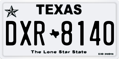 TX license plate DXR8140