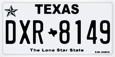 TX license plate DXR8149