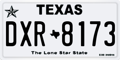 TX license plate DXR8173