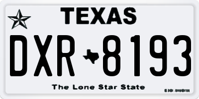 TX license plate DXR8193