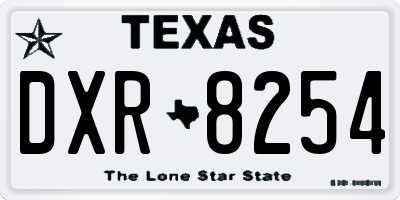 TX license plate DXR8254