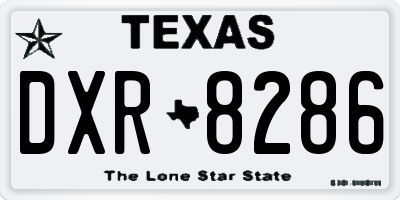 TX license plate DXR8286