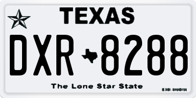 TX license plate DXR8288