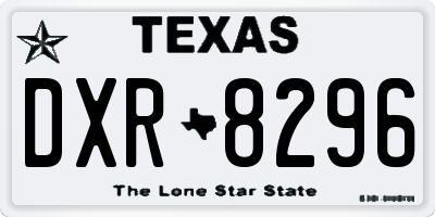 TX license plate DXR8296
