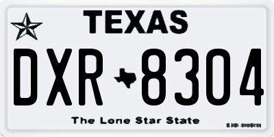 TX license plate DXR8304