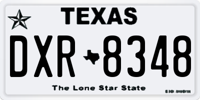 TX license plate DXR8348
