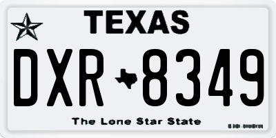TX license plate DXR8349