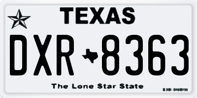 TX license plate DXR8363