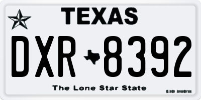 TX license plate DXR8392
