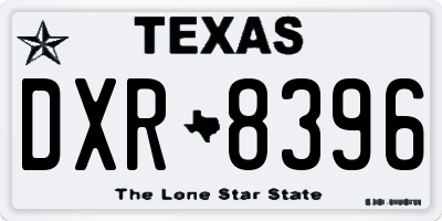TX license plate DXR8396