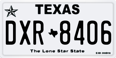 TX license plate DXR8406