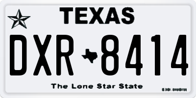 TX license plate DXR8414