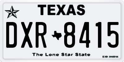 TX license plate DXR8415