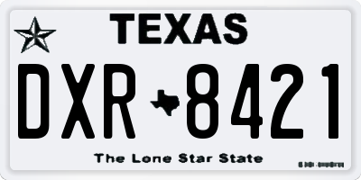 TX license plate DXR8421