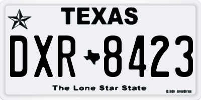 TX license plate DXR8423